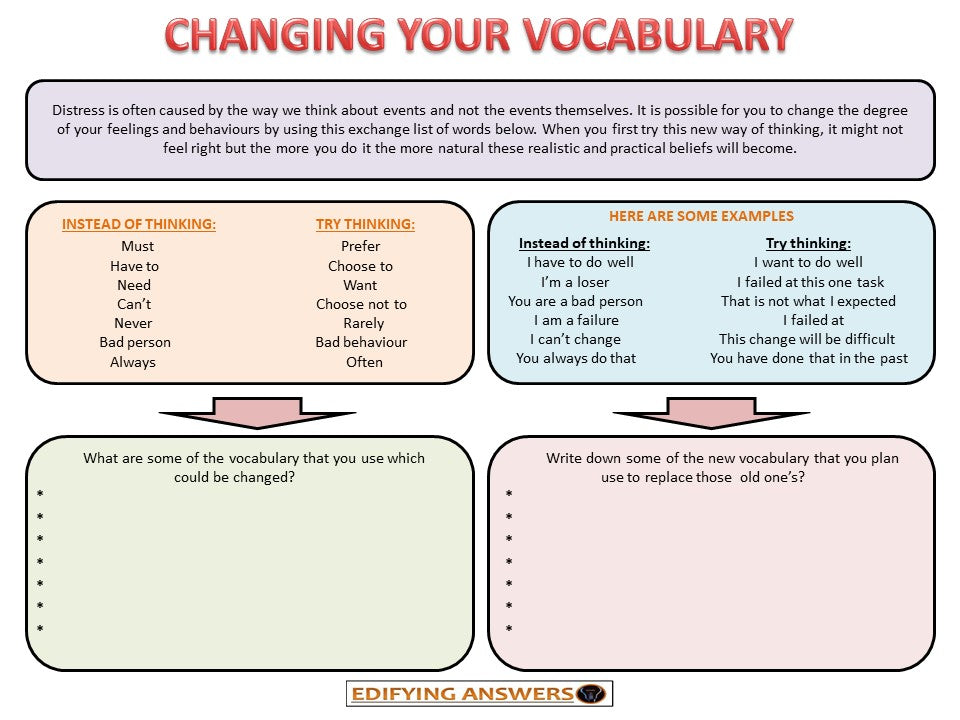 Changing Your Vocabulary - Edifying Answers